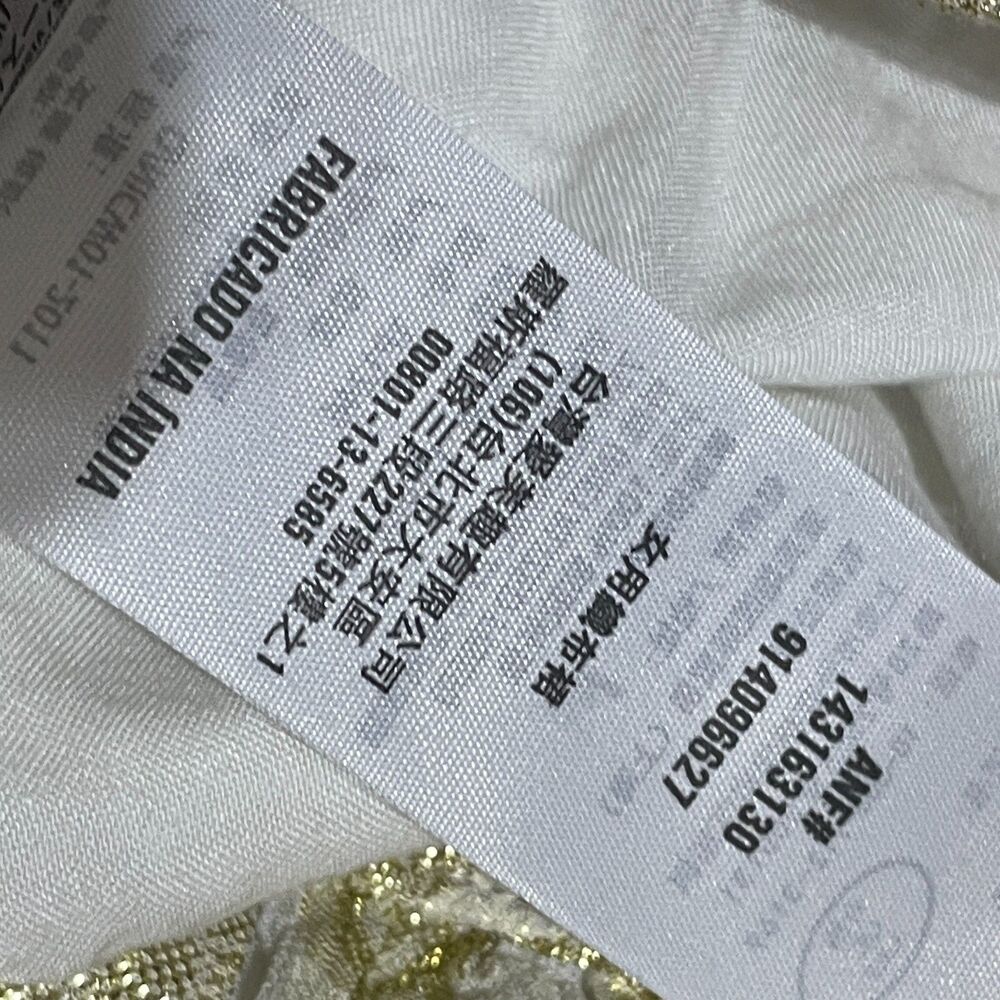 New Abercrombie & Fitch Cream Gold Floral Print Metallic Flowy Mini Skirt Small - Picture 7 of 12